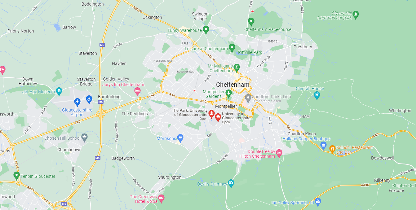 Cheltenham map