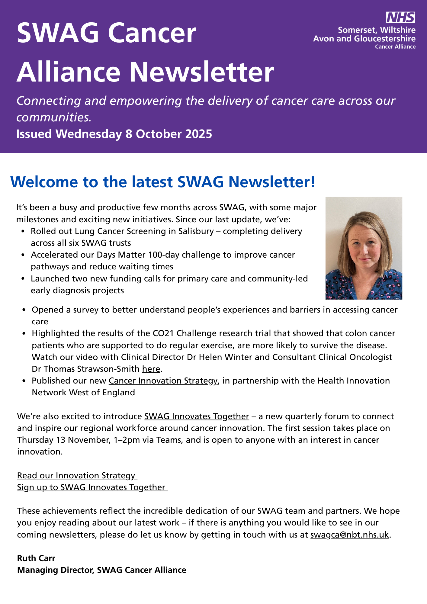 SWAG Newsletter October 2025