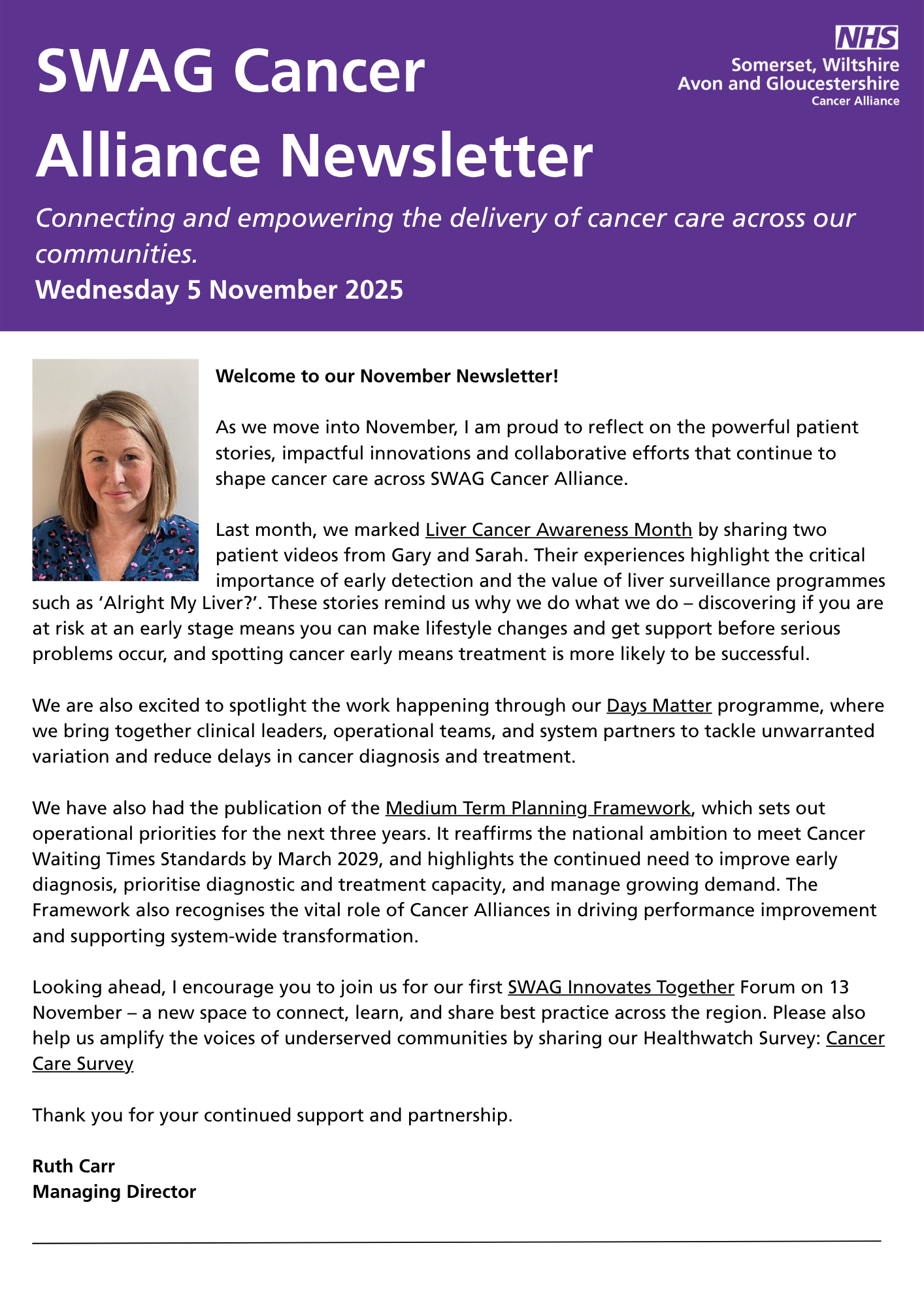 SWAG Newsletter November 2025