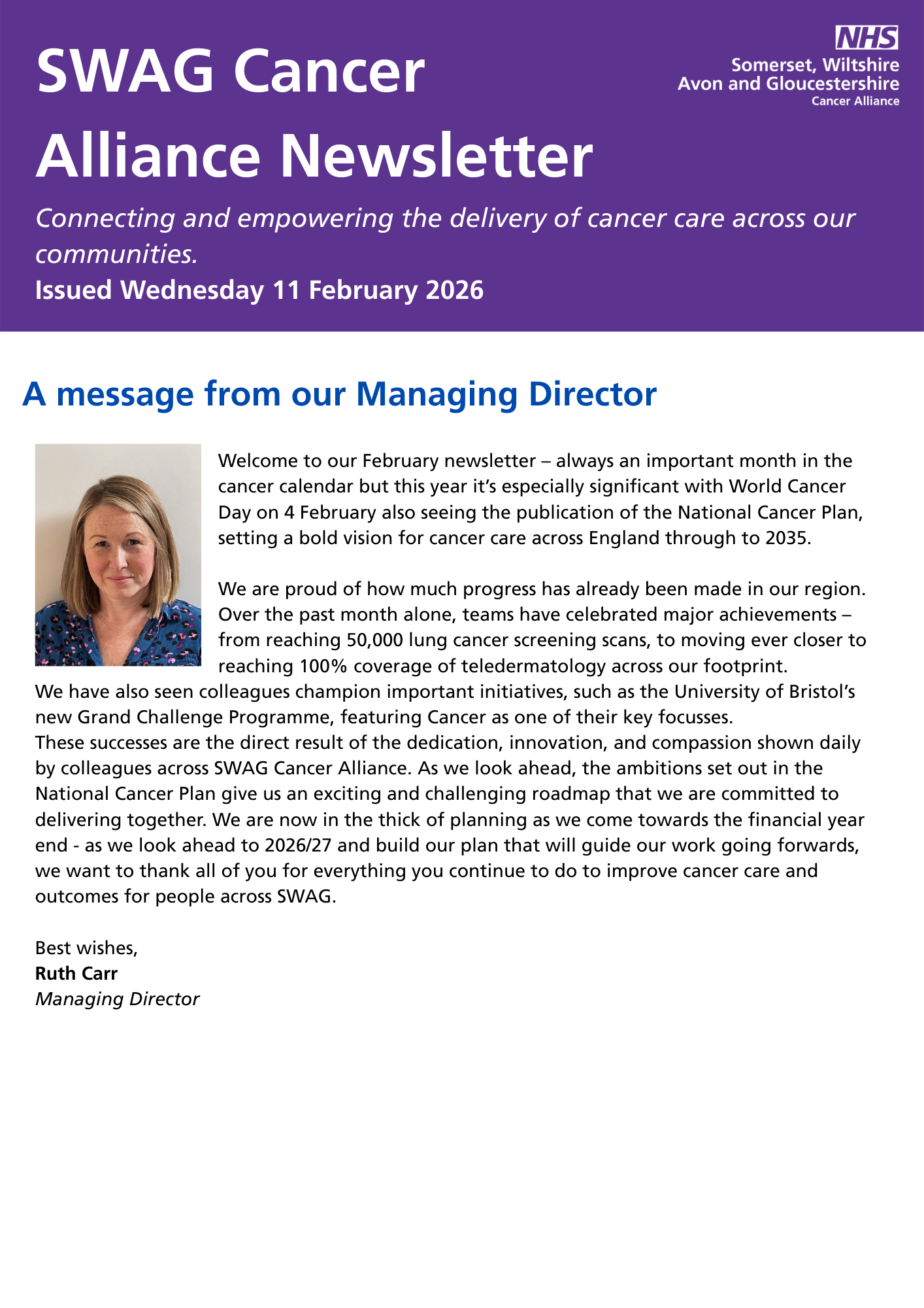 SWAG Cancer Alliance Newsletter Feb 2026 (1)